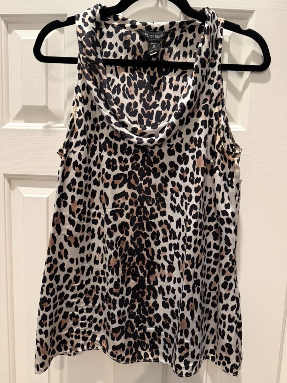 White House Black Market Leopard Silk Tank Medium